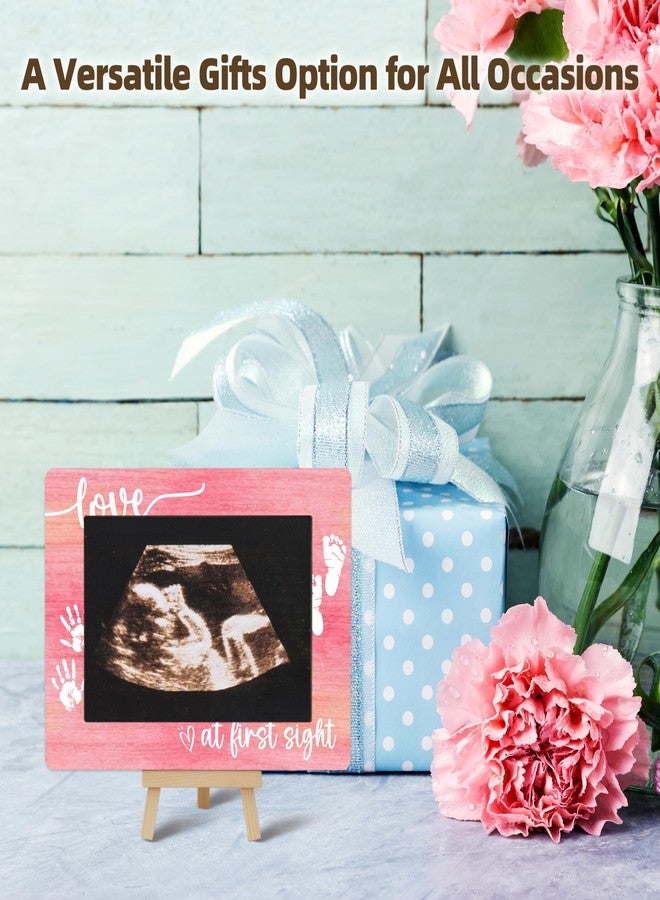 OXRUN New Mom Gifts, 4x6 Pregnancy Baby Ultrasound Picture Frame, Love at First Heartbeat Wooden Photo Frame with Easel, Nursery Decor - A04 - Image 5